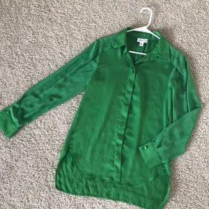 Green button-down blouse